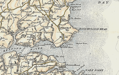Old map of Trerose in 1900