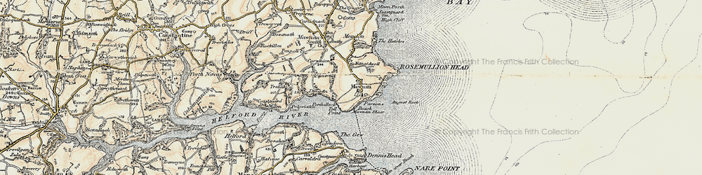 Old map of Trerose in 1900