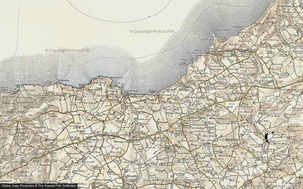 Old Map of Tresaith, 1901 in 1901