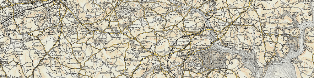 Old map of Tresamble in 1900
