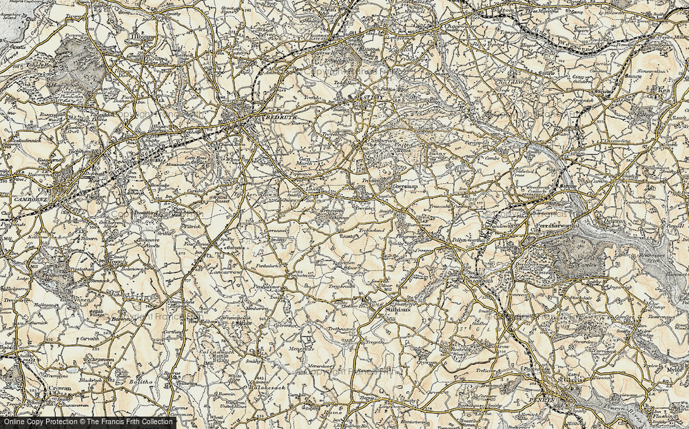 Old Map of Tresavean, 1900 in 1900