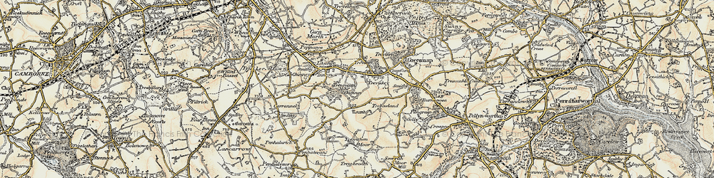 Old map of Tresavean in 1900