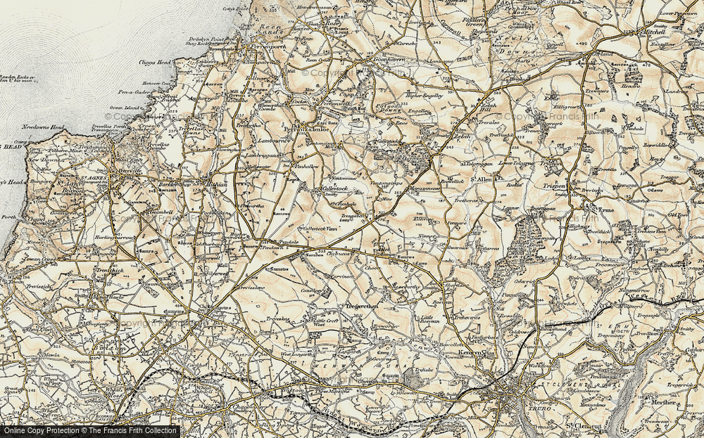 Old Map of Tresawsen, 1900 in 1900