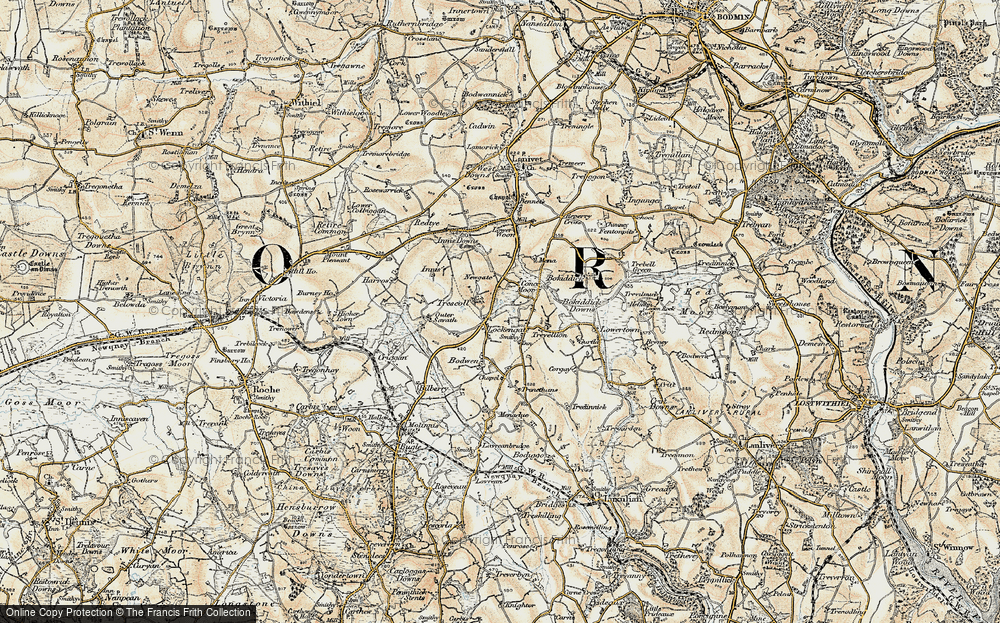 Old Map of Trescoll, 1900 in 1900