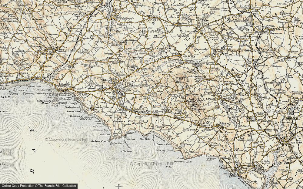 Old Map of Trescowe, 1900 in 1900