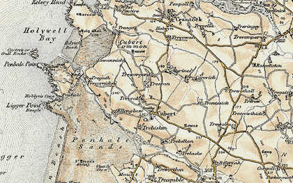 Old map of Trenissick in 1900