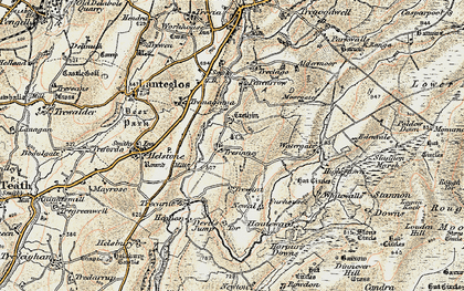 Old map of Trecarne in 1900