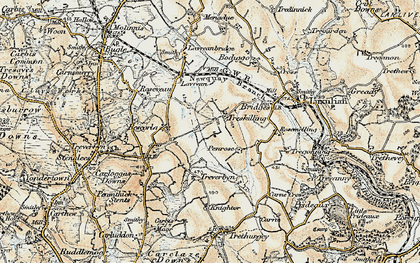 Old map of Treskilling in 1900