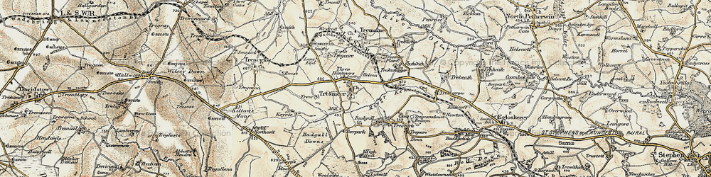 Old map of Tresmeer in 1900