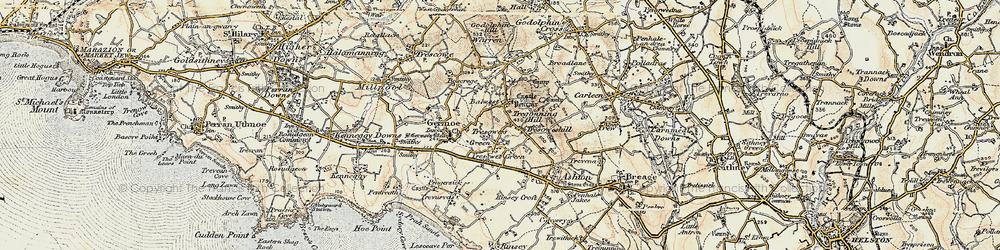 Old map of Tresowes Green in 1900