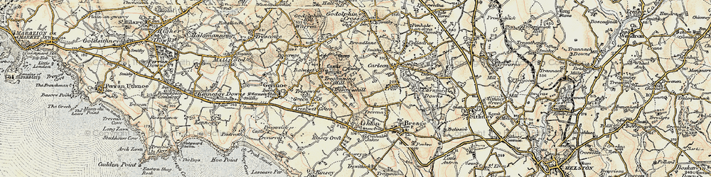 Old map of Tresoweshill in 1900