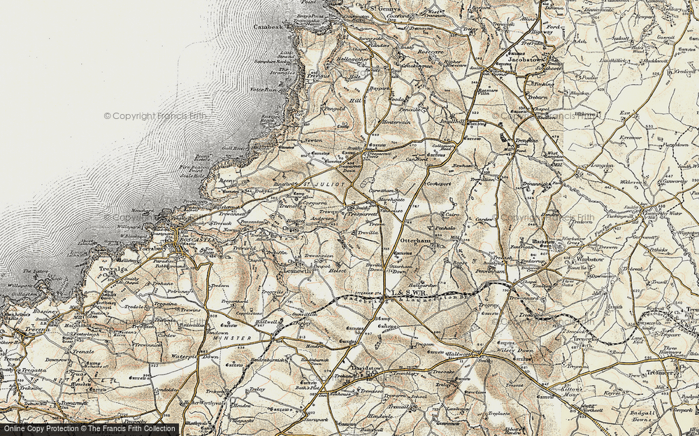 Old Map of Tresparrett, 1900 in 1900