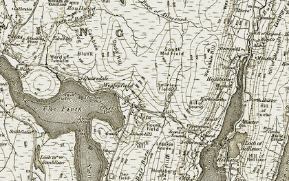 Old map of Tresta in 1911-1912