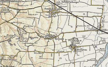 Old map of Treswell in 1902-1903