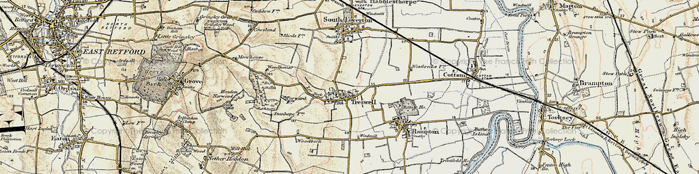 Old map of Treswell in 1902-1903