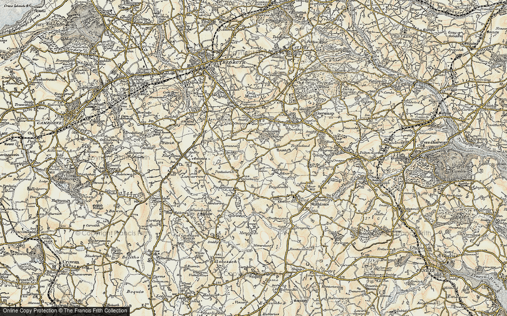 Old Map of Trethellan Water, 1900 in 1900