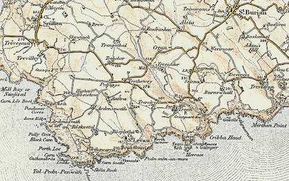 Old map of Trethewey in 1900