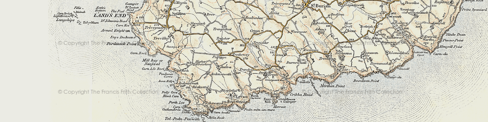 Old map of Trethewey in 1900
