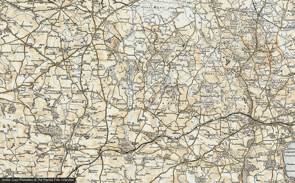 Old Map of Trethosa, 1900 in 1900