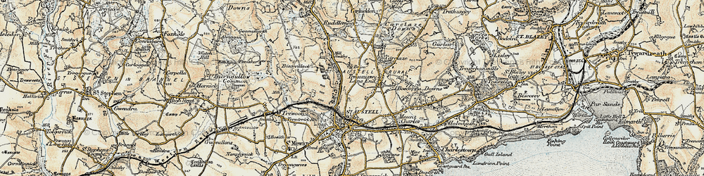 Old map of Trethowel in 1900