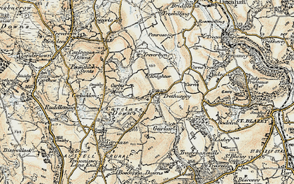 Old map of Trethurgy in 1900