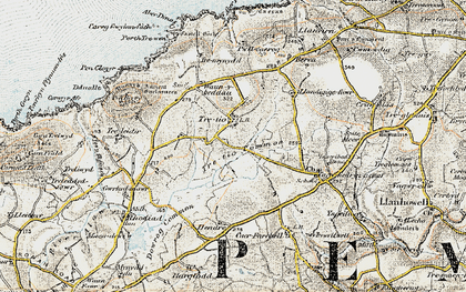 Old map of Tretio Common in 0-1912