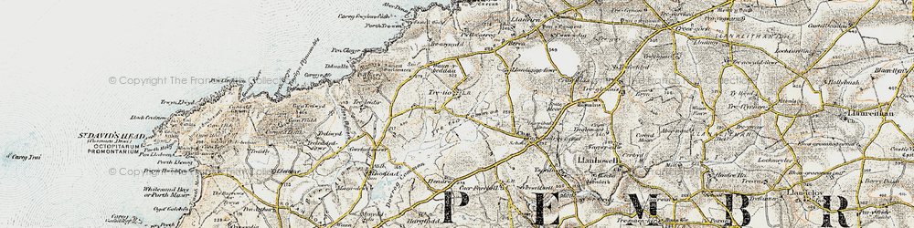 Old map of Tretio Common in 0-1912