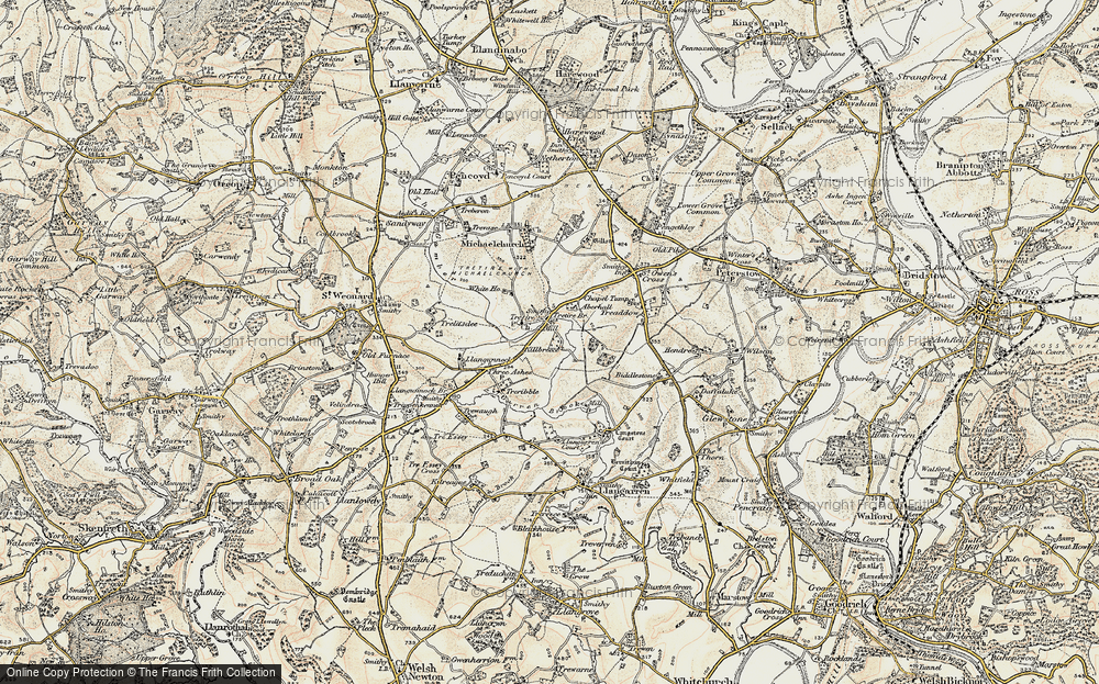 Old Map of Tretire, 1899-1900 in 1899-1900