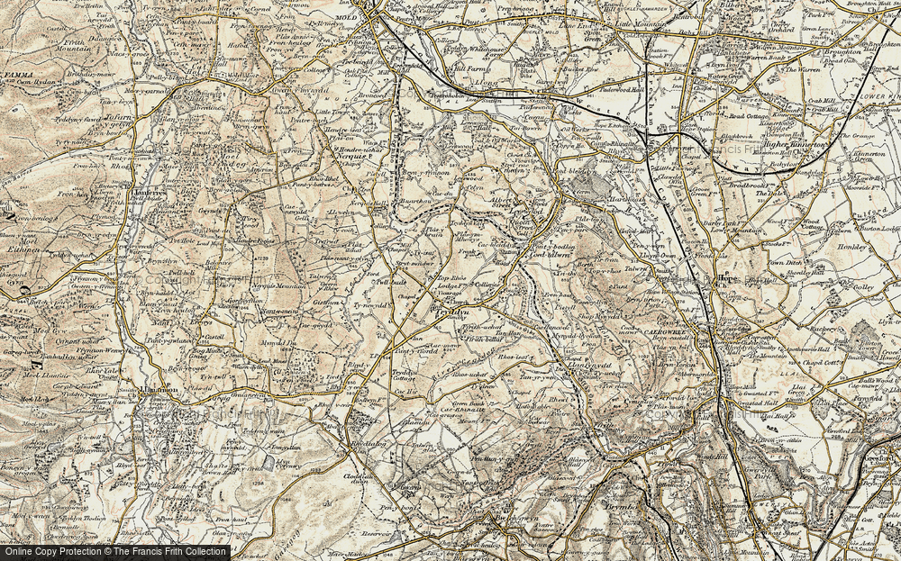 Old Map of Treuddyn, 1902-1903 in 1902-1903