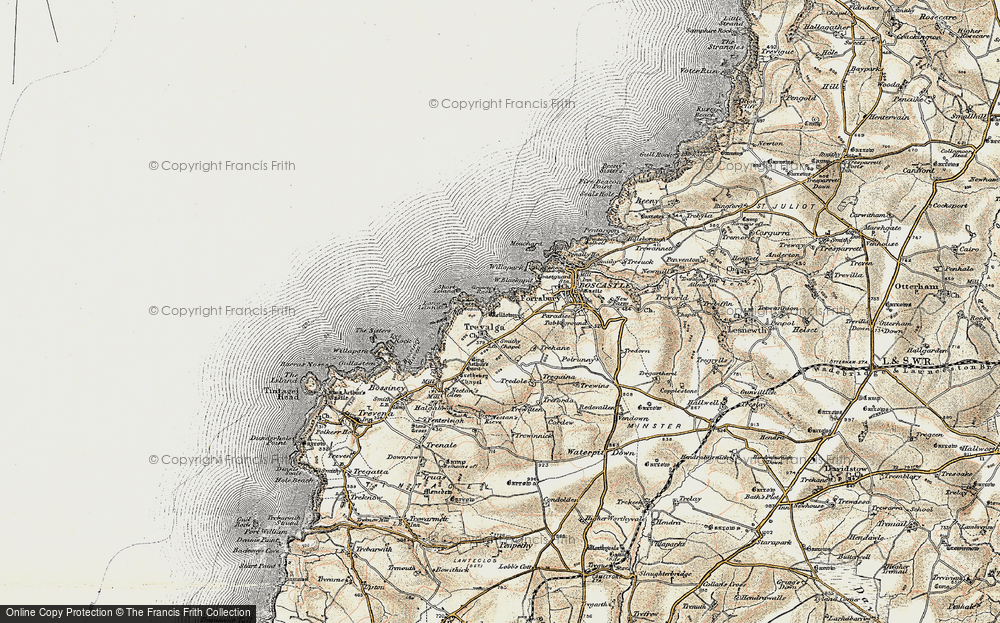 Old Map of Trevalga, 1900 in 1900
