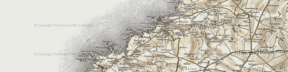 Old map of Trevalga in 1900