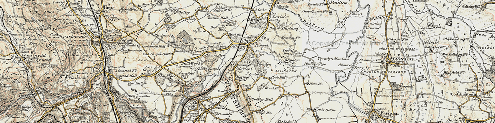 Old map of Trevalyn in 1902-1903