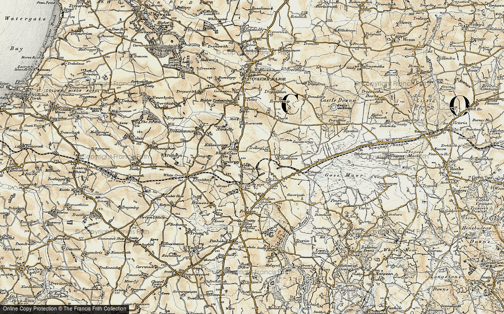 Old Map of Trevarren, 1900 in 1900