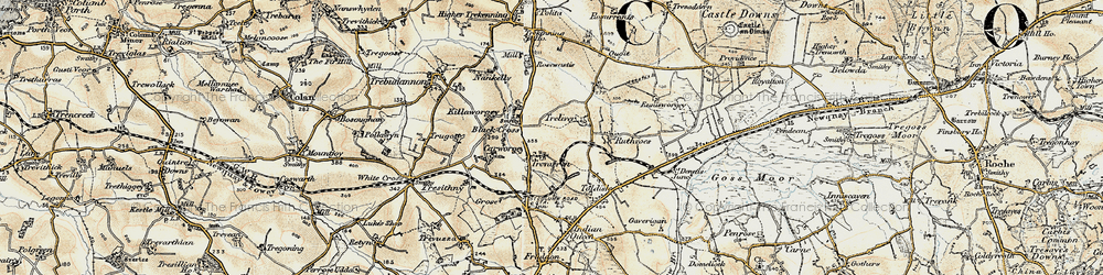 Old map of Trevarren in 1900