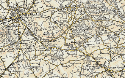 Old map of Trevethan in 1900