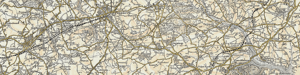Old map of Trevethan in 1900