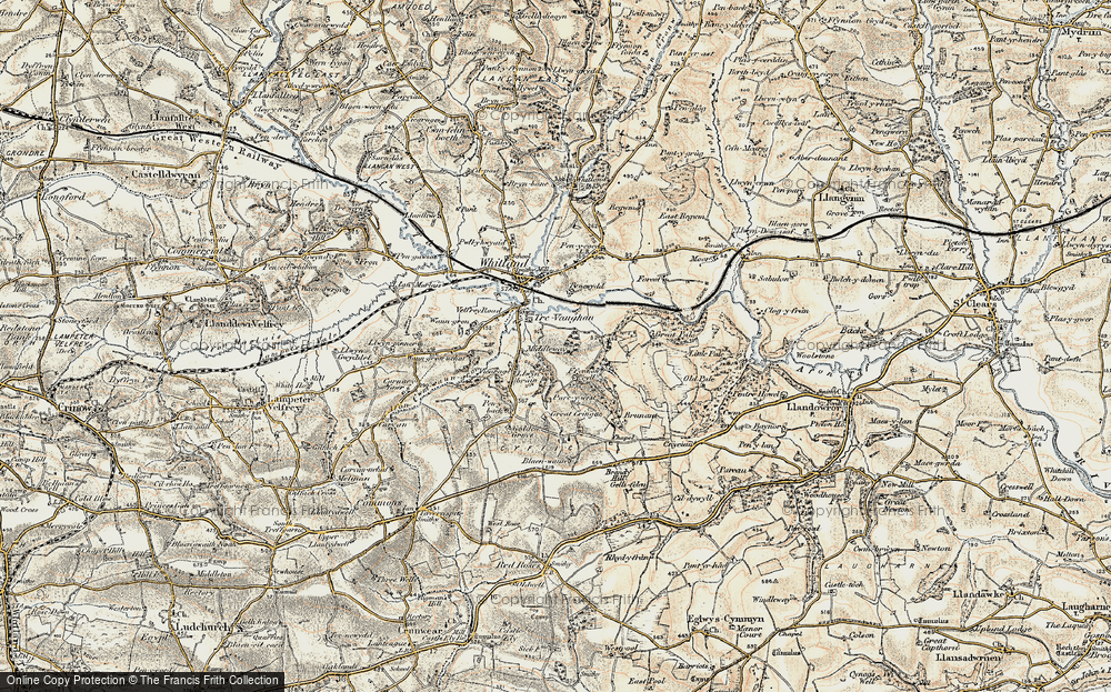 Old Map of Historic Map covering Brynamlwg in 1901