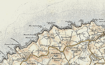 Old map of Treveal in 1900