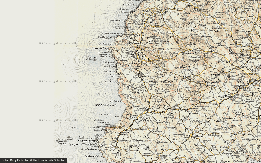 Old Map of Trevegean, 1900 in 1900