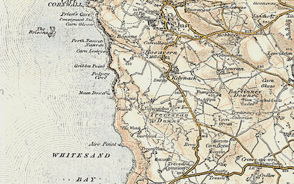 Old map of Trevegean in 1900