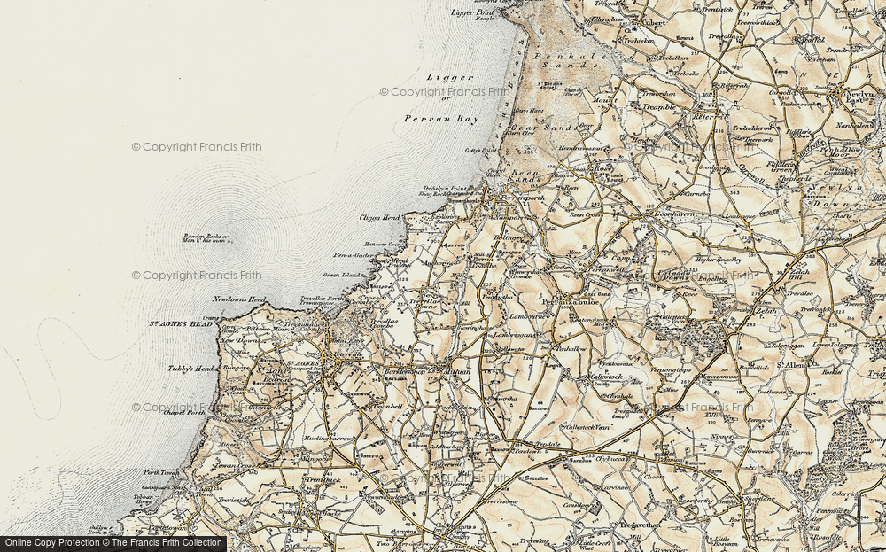 Old Map of Historic Map covering Anchor in 1900