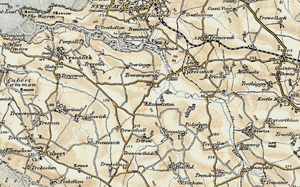 Old map of Trevemper in 1900