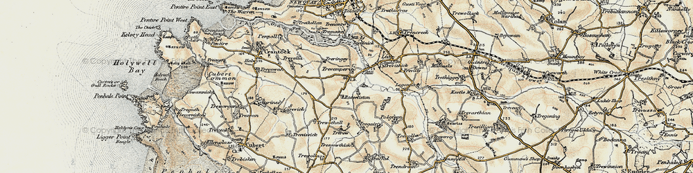 Old map of Trevemper in 1900