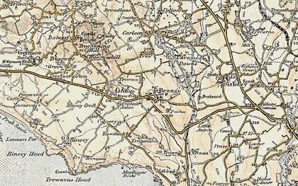 Old map of Trevena in 1900
