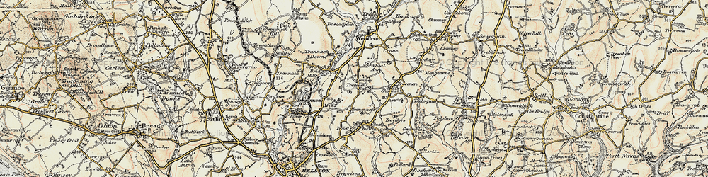 Old map of Trevenen Bal in 1900