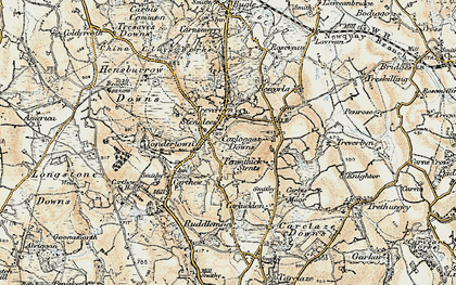 Old map of Treverbyn in 1900