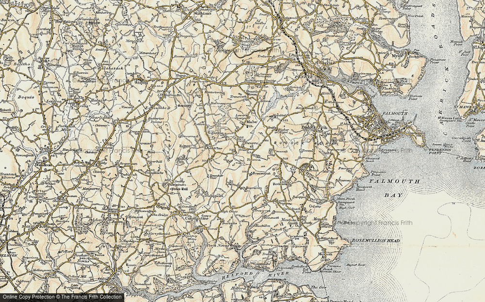 Old Map of Treverva, 1900 in 1900