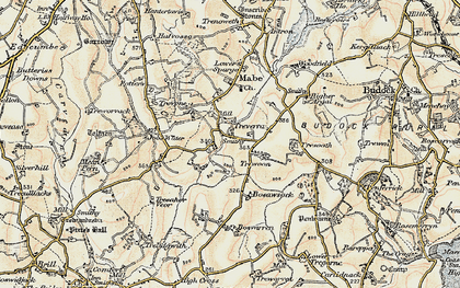Old map of Treverva in 1900