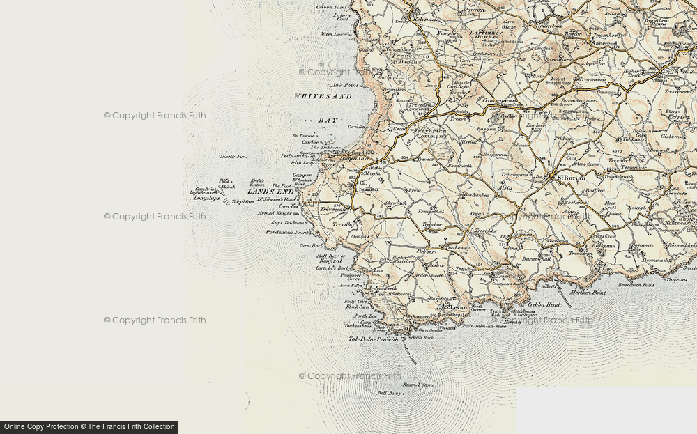 Old Map of Trevescan, 1900 in 1900