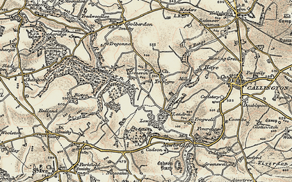 Old map of Trevigro in 1899-1900